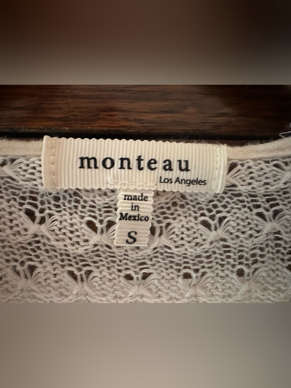 Monteau Cream Intricate Lace Knit Romantic Boho Size S - Picture 6 of 7